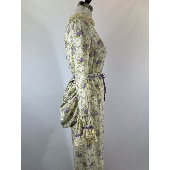 RARE Vintage 1970s Gunne Sax Floral Bustle Prairie Dress - Picture 4 of 10